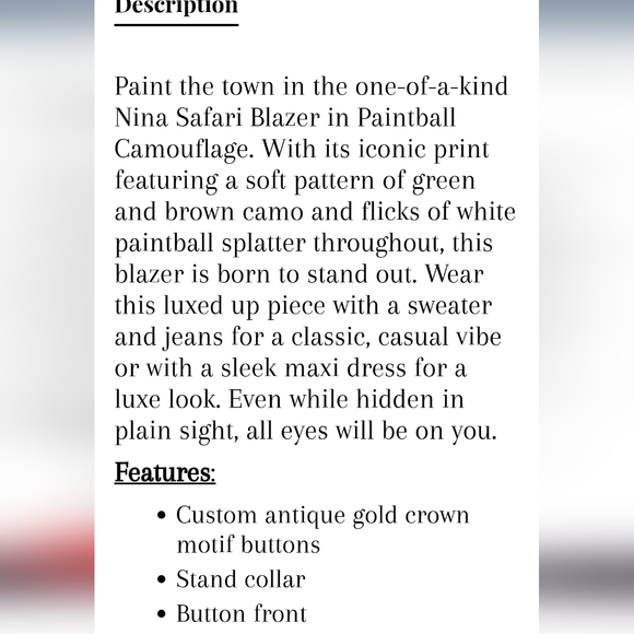 Sassy Jones Nina Safari Camo Jacket - Picture 4 of 4